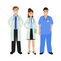 Group of doctors in a hospital, flat design