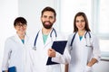 Group of doctors looking at camera and smiling Royalty Free Stock Photo