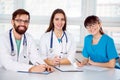 Group of doctors looking at camera and smiling Royalty Free Stock Photo