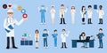 Group of doctors and nurses and medical staff. Medical team concept vector Royalty Free Stock Photo
