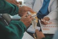 Group of doctors reading a document in meeting room at hospital Royalty Free Stock Photo