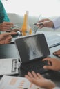 Group of doctors reading a document in meeting room at hospital Royalty Free Stock Photo