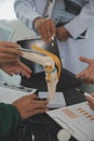 Group of doctors reading a document in meeting room at hospital Royalty Free Stock Photo