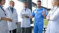 Group of doctors standing at the medical office Royalty Free Stock Photo