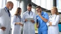 Group of doctors standing at the medical office Royalty Free Stock Photo