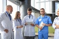 Group of doctors standing at the medical office Royalty Free Stock Photo