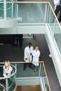 Group of doctors walking in hospital