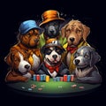 a group of dogs playing poker Royalty Free Stock Photo
