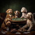 a group of dogs playing poker Royalty Free Stock Photo