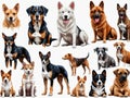 A Group Of Dogs Sitting Next To Each Other. Generative AI Royalty Free Stock Photo