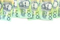 Group of 100 dollar Australian notes on white background Royalty Free Stock Photo