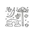 Group of doodle outline Chile icons. Royalty Free Stock Photo