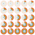 Group of doughnut chart diagram collection in percentage for using in info graphic