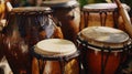 A group of drums with different sizes and shapes Royalty Free Stock Photo