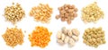 Group of dry organic cereal and grain seed pile on white background Royalty Free Stock Photo