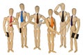 Group dummies - several men Royalty Free Stock Photo