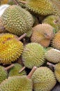 Group of durian in the market.