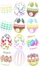 Group of easter eggs illustration