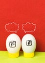 Group eggs sign, concept of social network