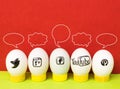 Group eggs sign, concept of social network