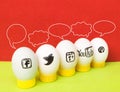 Group eggs sign, concept of social network