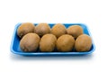 Group of Eight Fresh Kiwi Fruit , Studio shot on White Background