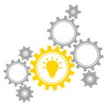 Group Of Eight Graphic Gears Idea Gray And Yellow