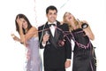Group of elegants friends at a new year party Royalty Free Stock Photo