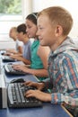 Group Of Elementary School Children In Computer Class Royalty Free Stock Photo
