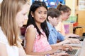 Group Of Elementary School Children In Computer Class Royalty Free Stock Photo