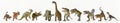 A Group of Eleven Dinosaurs in a Row Royalty Free Stock Photo