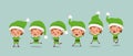 Group of elf santa helpers characters