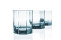 Group of empty glasses in row Royalty Free Stock Photo