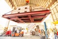Hoist iron hook lifting of structure platform in a factory