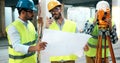 Group of engineering team had meeting at working site Royalty Free Stock Photo