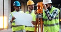 Group of engineering team had meeting at working site Royalty Free Stock Photo