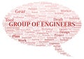 Group Of Engineers typography word cloud create with the text only