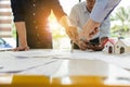 Group of engineers working together to plan the project at the meeting Royalty Free Stock Photo