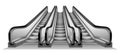 Group of escalator in metro mockup, realistic style