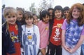 A group of ethnically diverse schoolgirls, Longfellow Elementary School, CA