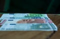 Group of euro banknotes