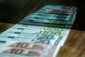 Group of euro banknotes