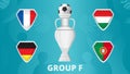 Group F of European football 2020 tournament final concept vector