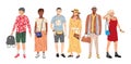 Group of Fashion People Characters. Royalty Free Stock Photo