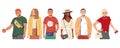 Group of Fashion People Characters. Royalty Free Stock Photo