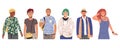 Group of Fashion People Characters. Royalty Free Stock Photo