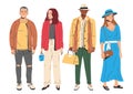 Group of Fashion People Characters. Royalty Free Stock Photo