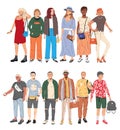 Group of Fashion People Characters. Royalty Free Stock Photo