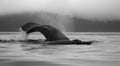 A group of feeding humpback whales, exposing back and fluke at p Royalty Free Stock Photo