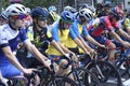 Group of female cyclists waiting for the beginning of the race on the start line